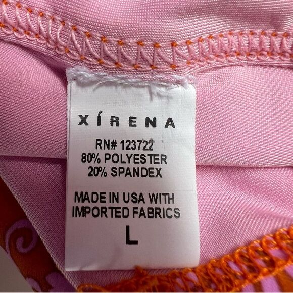 Xirena NWT Swimsuit One Piece Floral Lined Orange Pink Cheeky Size Large Resort - Picture 5 of 5